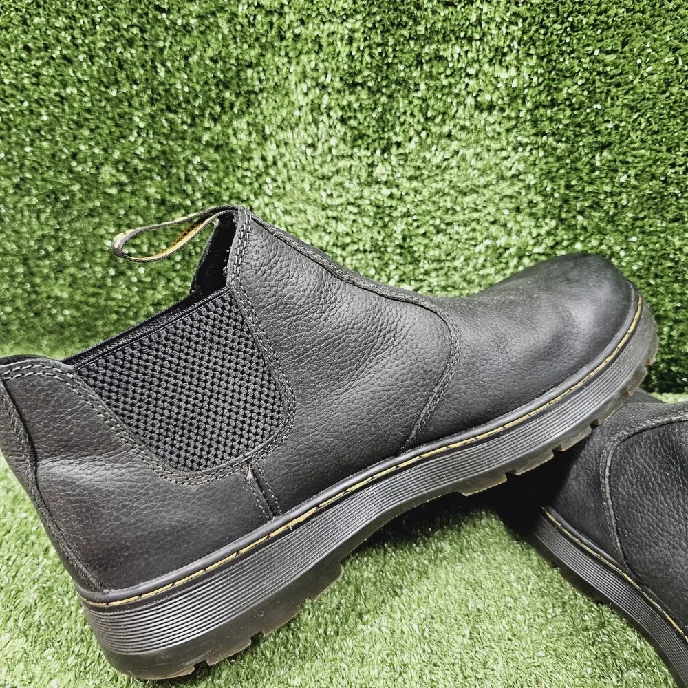 Dr. Martens Hardie Black Leather Pull On Ankle Chelsea Boots Mens Size 14